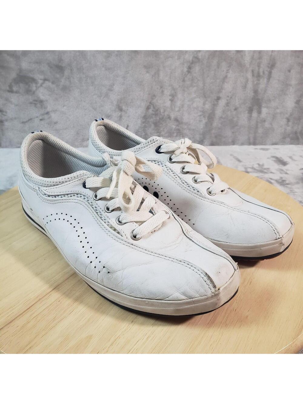 Keds Womens White/Blue Lace-Up Breathable Perforated Sneakers US 8 EUR 39 UK 5.5